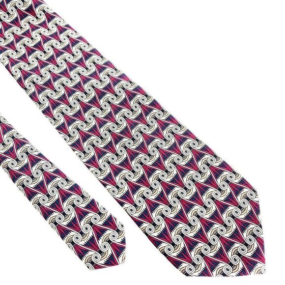 Michael Kors Parisian Silk Tie Print‎ Red Geometric  Short - Picture 1 of 6
